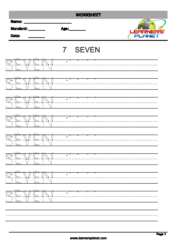 Kindergarten Writing Numbers Printable Worksheets